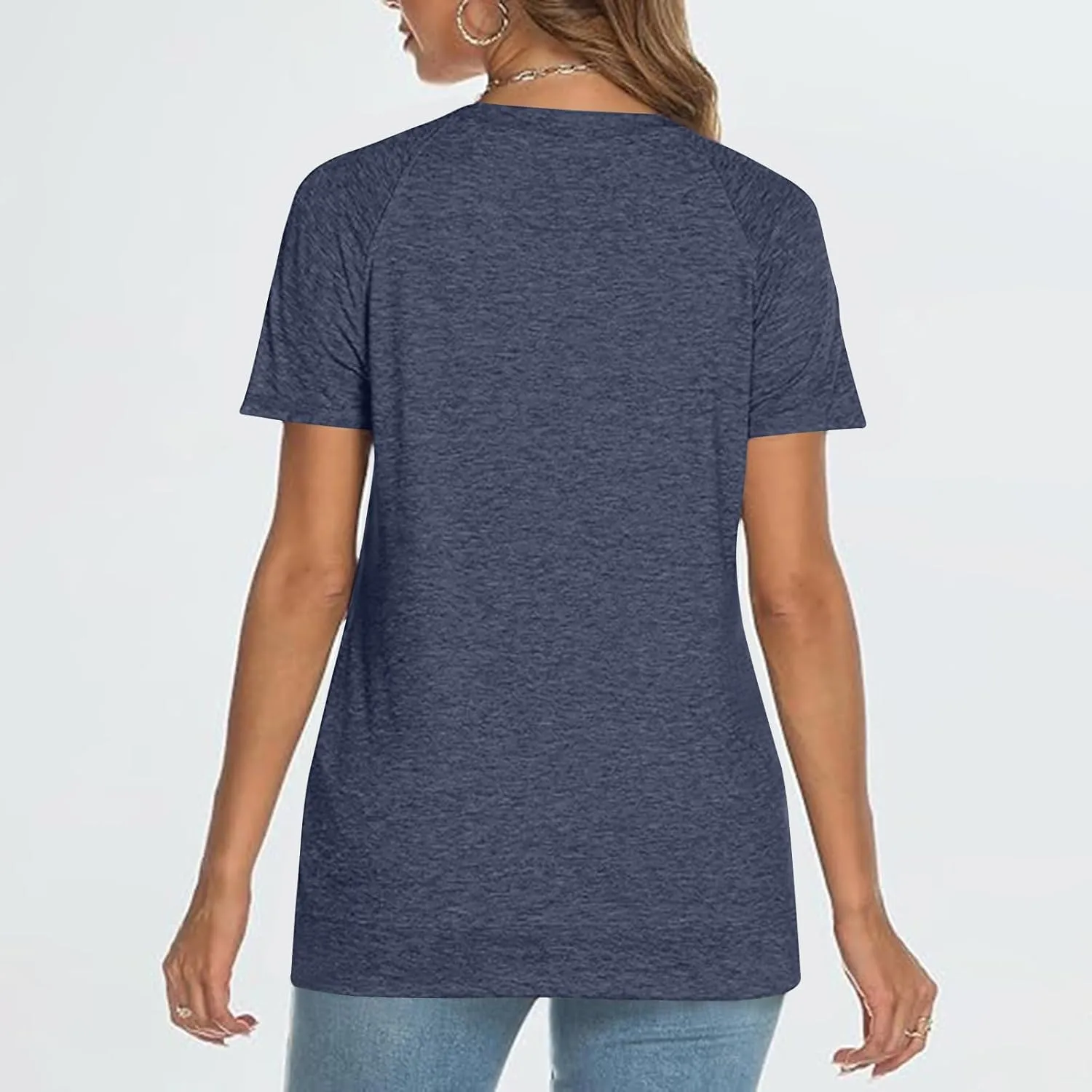 Womens Summer Tops Casual Dressy Basic T Shirts Loose Fit Crewneck Short Sleeve Tee Shirts Trendy Clothes 2024