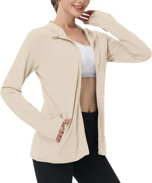 Women's Sun Shirts UPF 50  Lightweight Athletic Jacket UV Cooling Hoodie Quick Dry Long Sleeve Outdoor Hiking Shirts