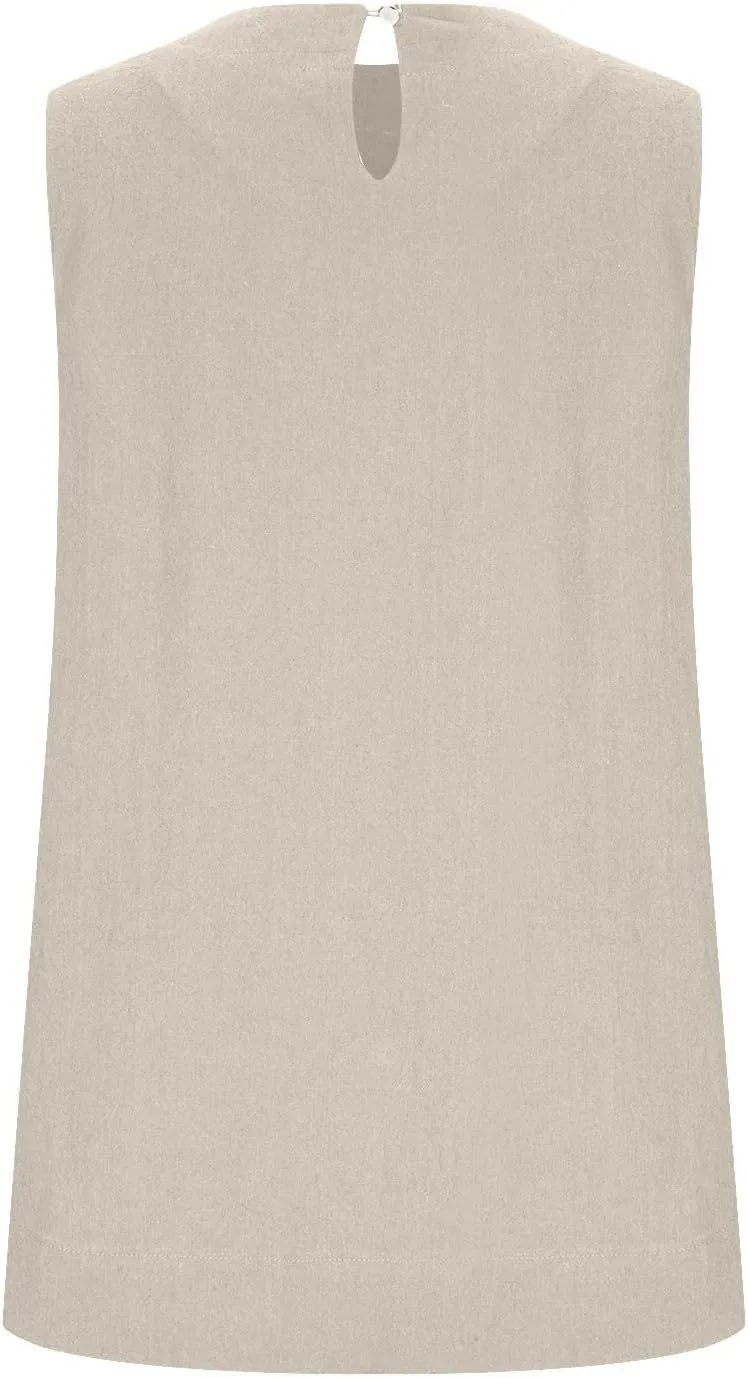 Women's Tank Tops Crew Neck Sleeveless Shirts Elegant Basic T Shirts Casual Loose Fit Summer Tops Lightweight Comfy Blouses
