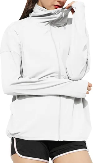 Women's UPF 50  Lightweight Athletic Jacket Full Zip UV Long Sleeve Hoodies SPF Lightweight Jacket Hiking Outfits