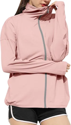 Women's UPF 50  Lightweight Athletic Jacket Full Zip UV Long Sleeve Hoodies SPF Lightweight Jacket Hiking Outfits
