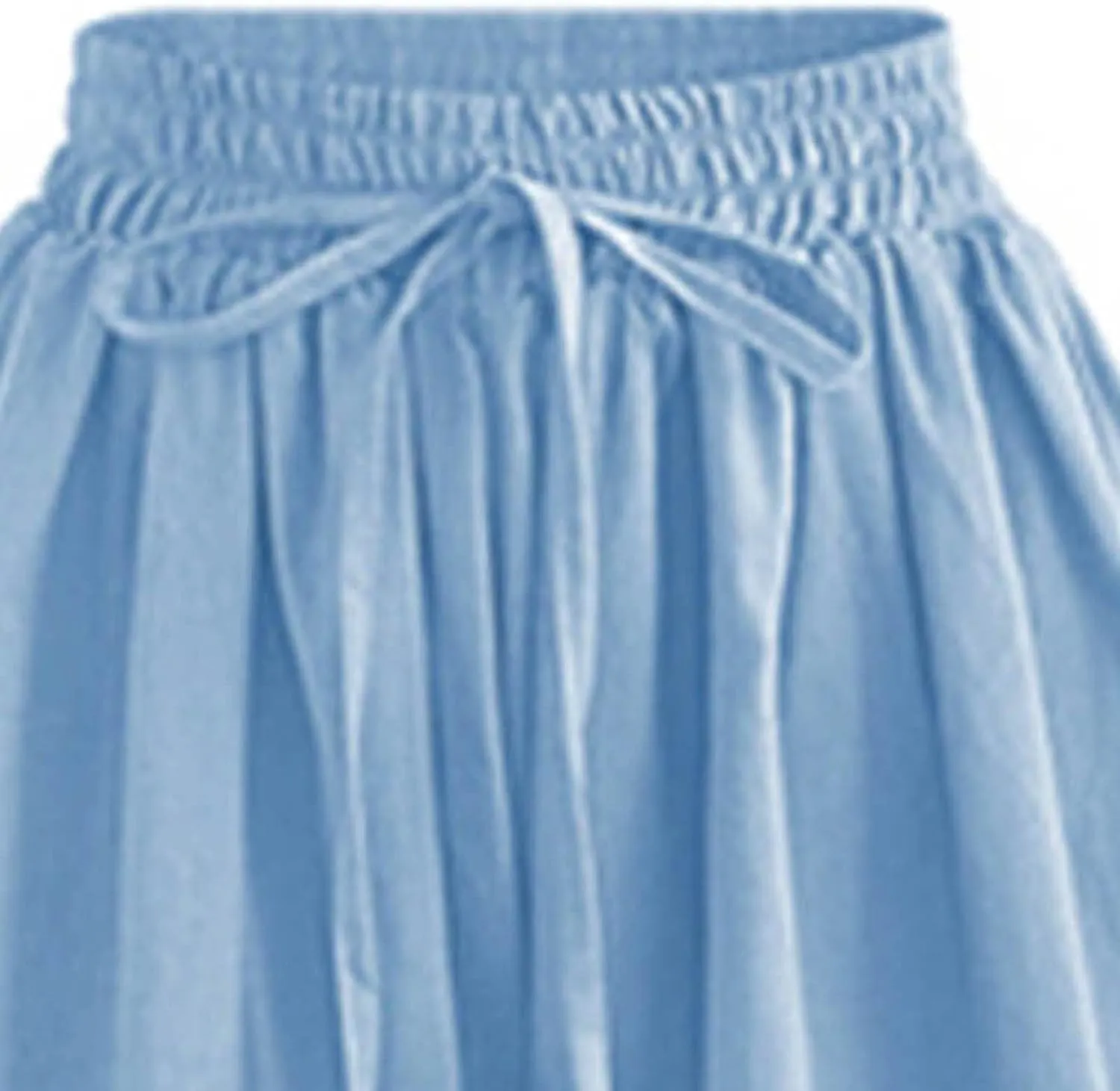 Women's Wide Leg Shorts Lightweight Comfy Chiffon High Waisted Drawstring Loose Solid Summer Beach Vacation Short Pant