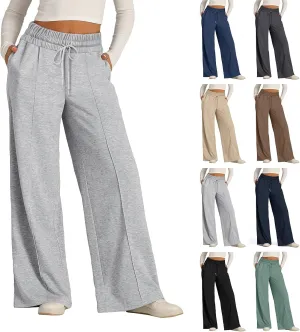 Women's Wide Leg Yoga Pants High Waisted Drawstring Comfy Loose Sweatpants Lounge Casual Joggers Pant with Pockets