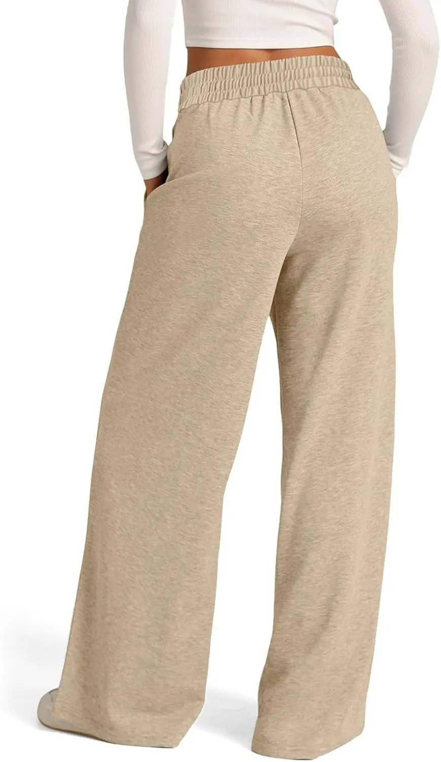 Women's Wide Leg Yoga Pants High Waisted Drawstring Comfy Loose Sweatpants Lounge Casual Joggers Pant with Pockets