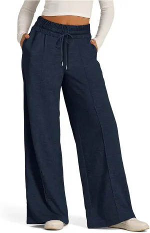 Women's Wide Leg Yoga Pants High Waisted Drawstring Comfy Loose Sweatpants Lounge Casual Joggers Pant with Pockets