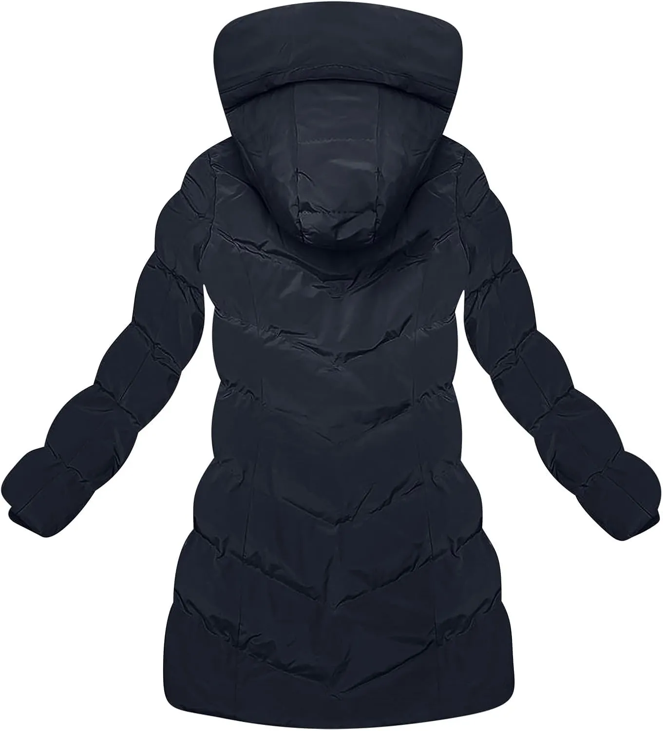Womens Winter Coats Fleece Lined Down Jacket Thicken Puffer Coat Warm Quilted Jackets Heavyweight Button Outerwear