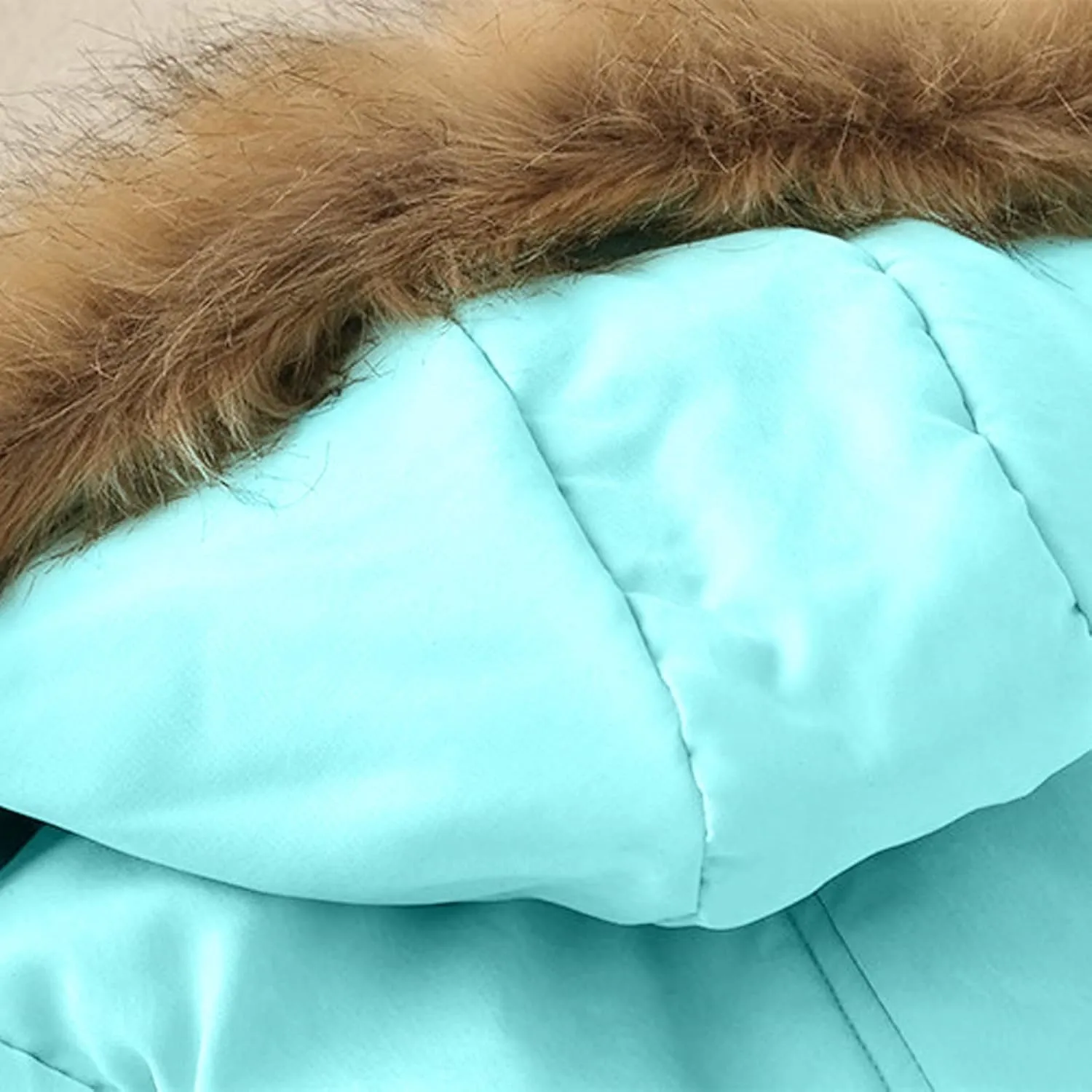 Womens Winter Fashion Warm Slim Fleece Lined Hooded Jackets Thickened Trendy Coats with Faux Fur Hood