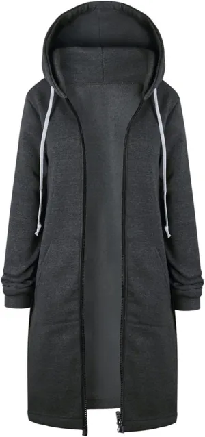 Womens Zip Up Long Sleeve Fleece Jackets Hoodies Sweatshirt 2024 Fall Fashion Outfits Winter Clothes Long Coats