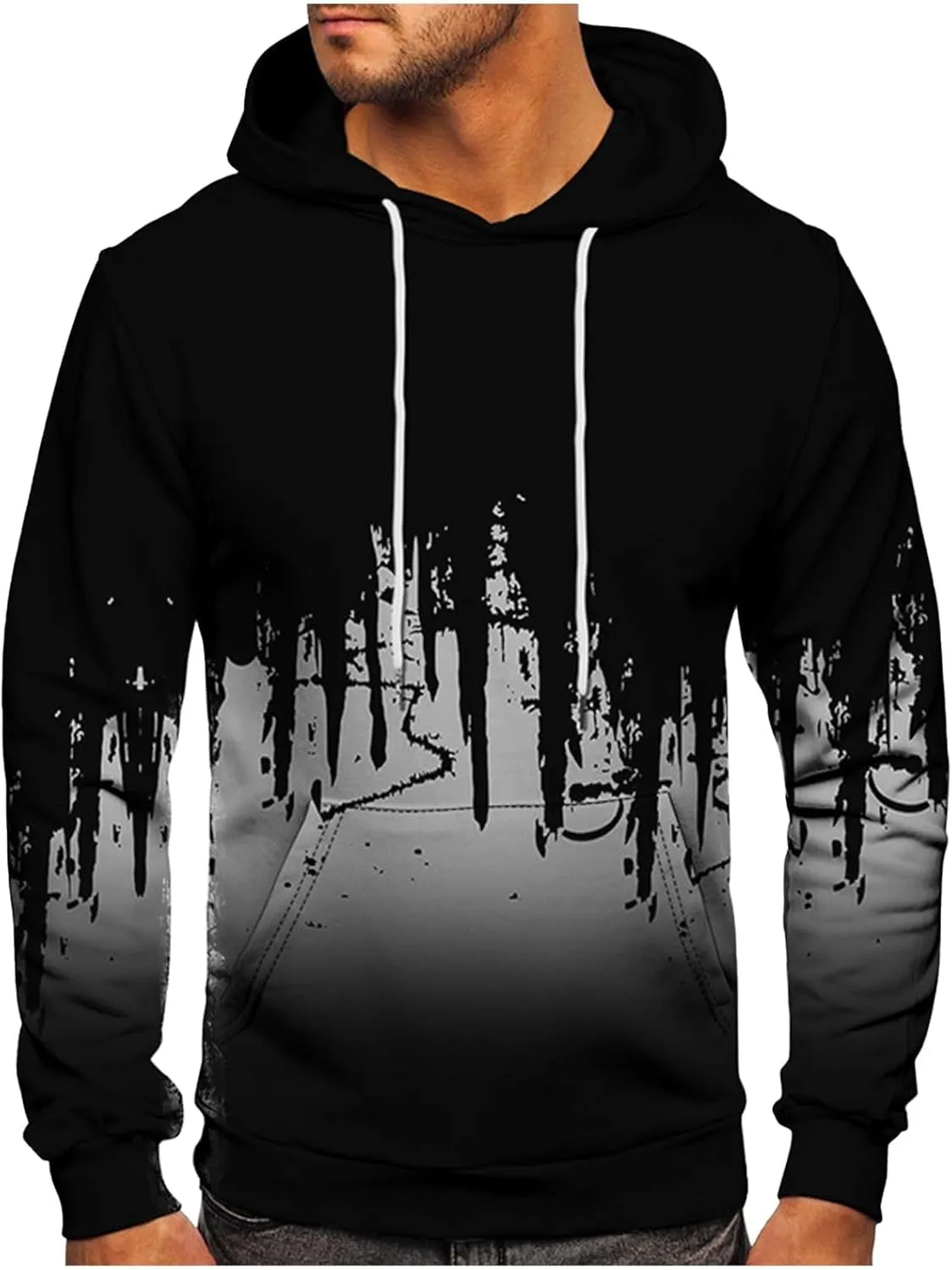 Ymosrh Men's Hoodies Graphic Casual Hoodies With Pockets Long Sleeve Sweatshirt Sports Hooded, M-6XL