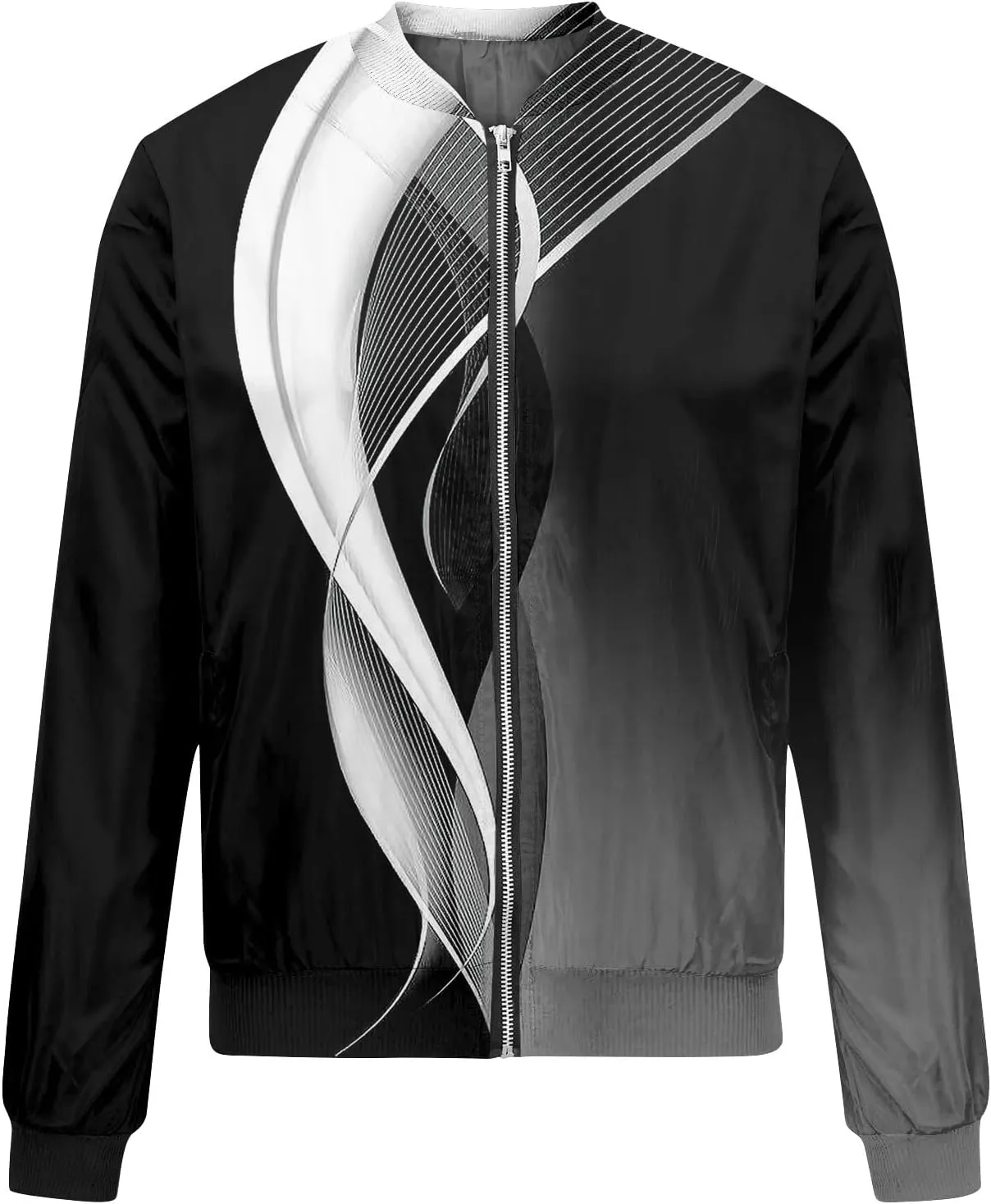 Zip Up Jackets for Women 2024 Trendy Fall Causal Long Sleeve Zipper Coats Lightweight Cute Floral Outerwear Tops